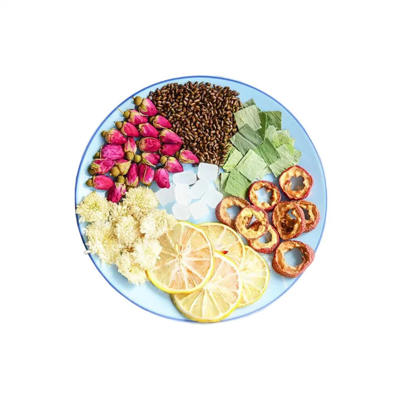 Free Sample Bulk Organic Raw Herbal Relaxing Bowels Colon Cleanse Detox Tea with Dried Fruit Flower Sachet
