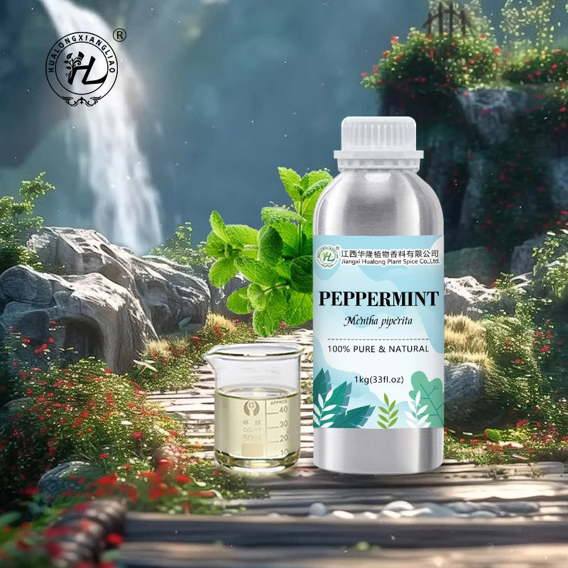 Indian Peppermint Essential Oil for Pain Reliever Hair Treatment - 100 Pure Natural Herbal Mint Leaf Extract | Bulk 1kg