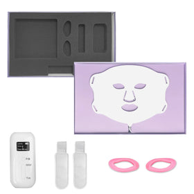 Sunlor SG-MSK LED Face Light Therapy Mask with Neck Piece Features Seven Color Spectrum Modes for Daily Wellness Routine