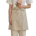 Wholesale DIY Printable Blank natural Linen waist Apron with large pocket