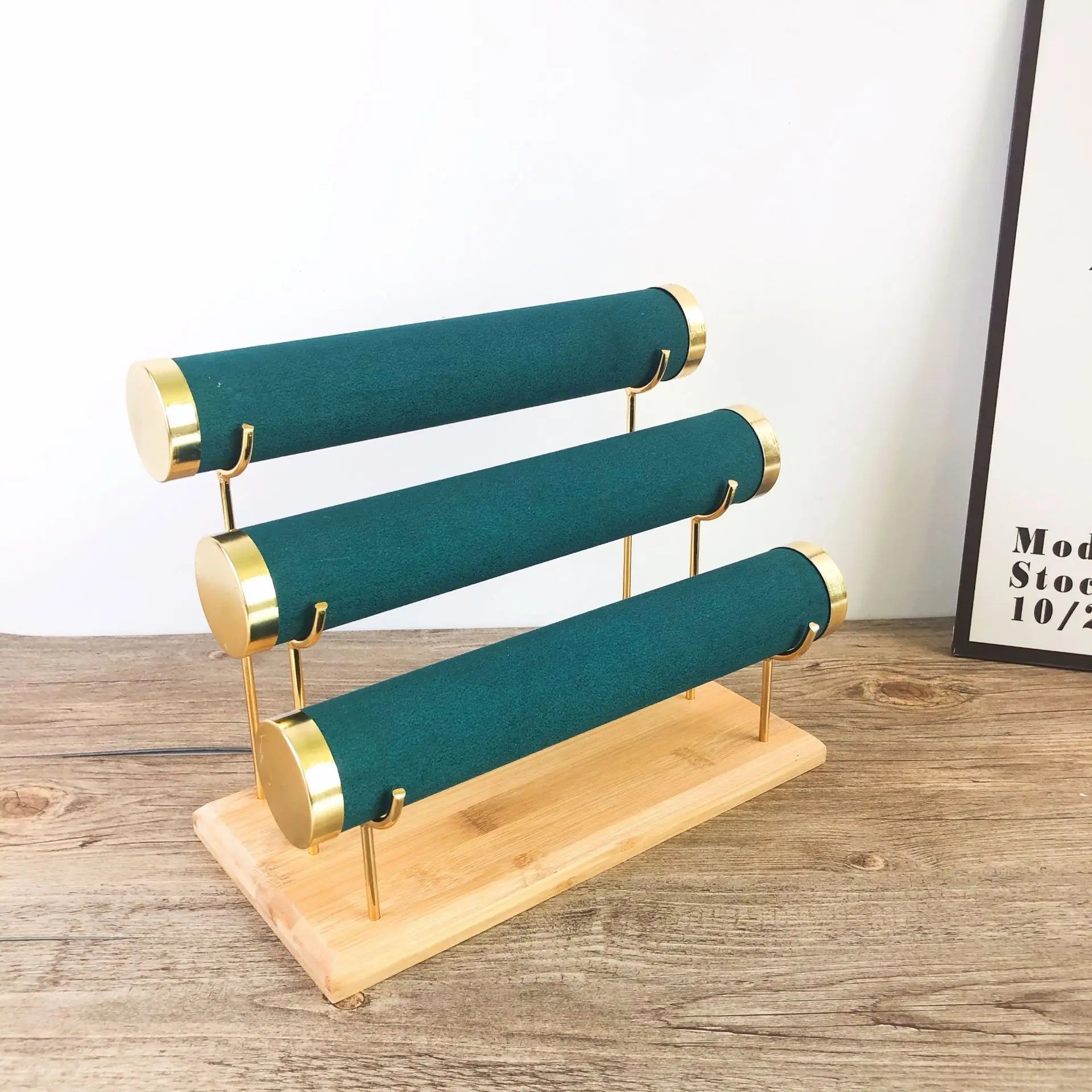 Custom T Shape 3 Tiers Bracelet Holder Display Stand Detachable Jewelry Tree Organizer for Watch Bangle