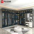 PA Wooden Bedroom Dressing Table 8 Sliding Door Aluminium Wardrobe With Mirror
