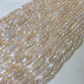 AA 37 cm BIWA Freshwater Pearl  in Strand Jewelry Findingswholesale DIY BEADS Diameter 5-7 Mm Noodle Shape nature White