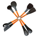 Home Kitchen Nylon Kitchen Utensils Cooking Tools Set Soft Grip TPR Handle Slotted Turner Ladle Spoon Spatula