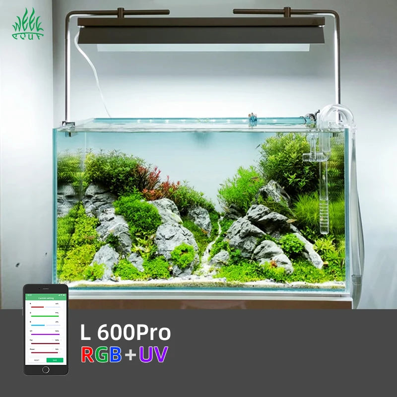 WEEKAQUA L600Pro Fish Tank Lamp Full Spectrum Water Plant Growth Lamp LED Aquarium Light Bar Lamparas Para Acuarios Plantados