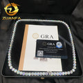 Hot Selling 6.5mm Moissanite Tennis Chain Pass Diamond Test Round Brilliant Cut 925 Silver Tennis Necklace Chain