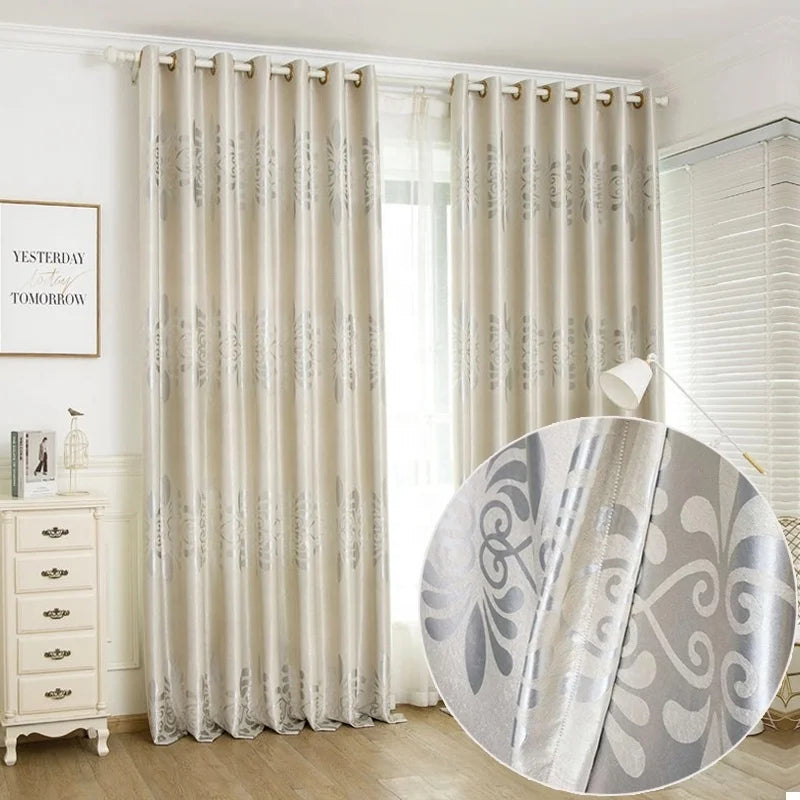 Hot Selling Cheap Elegant Luxury Living Room Bedroom Hotel Curtains Drapes Fabric Blackout Jacquard Window Curtain Fabrics