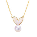 Wholesale Sea Shell Heart Pearl Pendant Natural Freshwater Pearl Necklace Jewelry for Women