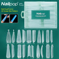 Nailpop 3D Snake Skin Pattern UV Gel Plastic Mold Quick Building Almond Stiletto Coffin Nail Manicure Artificial Fingernails