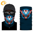 Factory Price UPF 50 Cooling Hiking Ice Silk Face Mask Cover Custom Print US Eagle Seamless Polyester Spandex Tubular Cycling