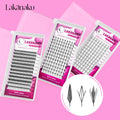 LAKANAKU New Technology Fibers Comic Spire Premade Volume Fans 3D Spikes Feathered Eyelash Extension Anime Lashes Extensions