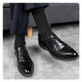 Designer Vertical Stripe Men Mid-calf Crew Cotton Custom Business Dress Socks