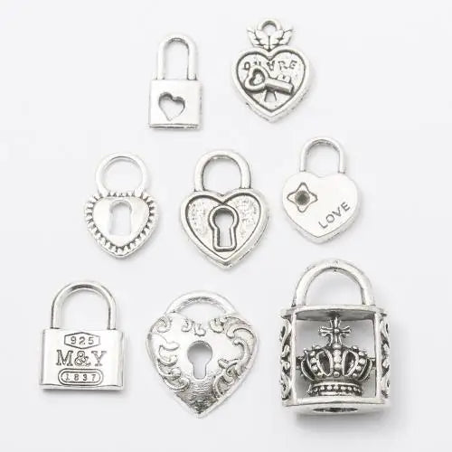 Wholesale Zinc Alloy Lock Pendants Plated DIY Fashion Jewelry 820835