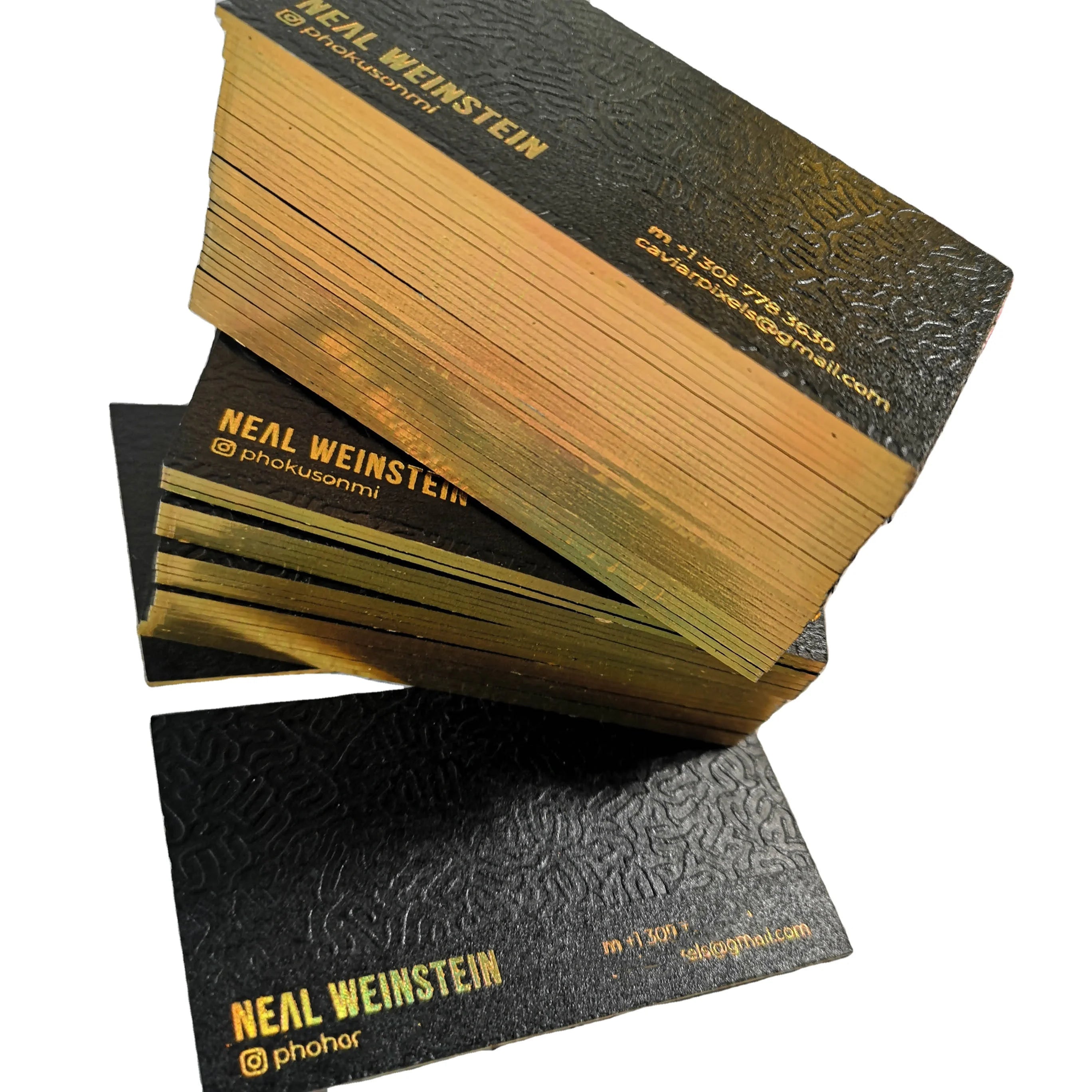 Custom Luxury Business Card Edge Color Gold Foil Printing Customized Color Offset Paper Embossed Stamping
