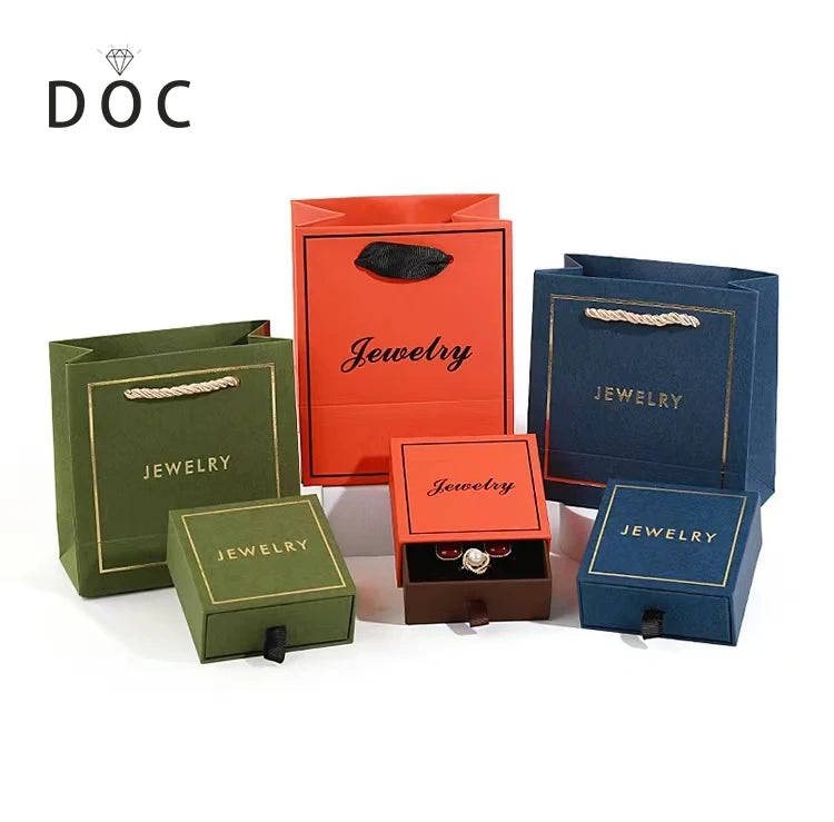 DOC Wholesale Customized Empty Jewelry Gift Box Ring Earrings Pendant Necklace Box Paper Jewelry Package