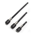 Yunbei 1/4 Hexagonal Adapter with 6.35 Shank Black Cap Quick Release Impact Socket Set 60/100/15 Sizes Chrome Finish Spanner