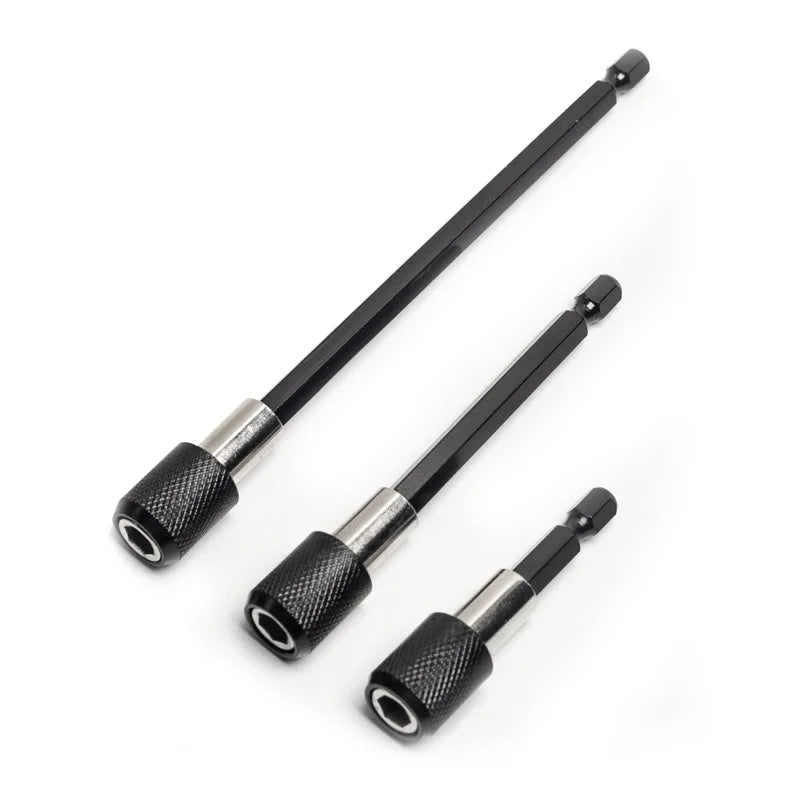 Yunbei 1/4 Hexagonal Adapter with 6.35 Shank Black Cap Quick Release Impact Socket Set 60/100/15 Sizes Chrome Finish Spanner