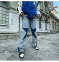 Custom Label Trousers for Men Drop Ship Boys Men Streetwear Stock Flare Leg Stacked Flare Jeans