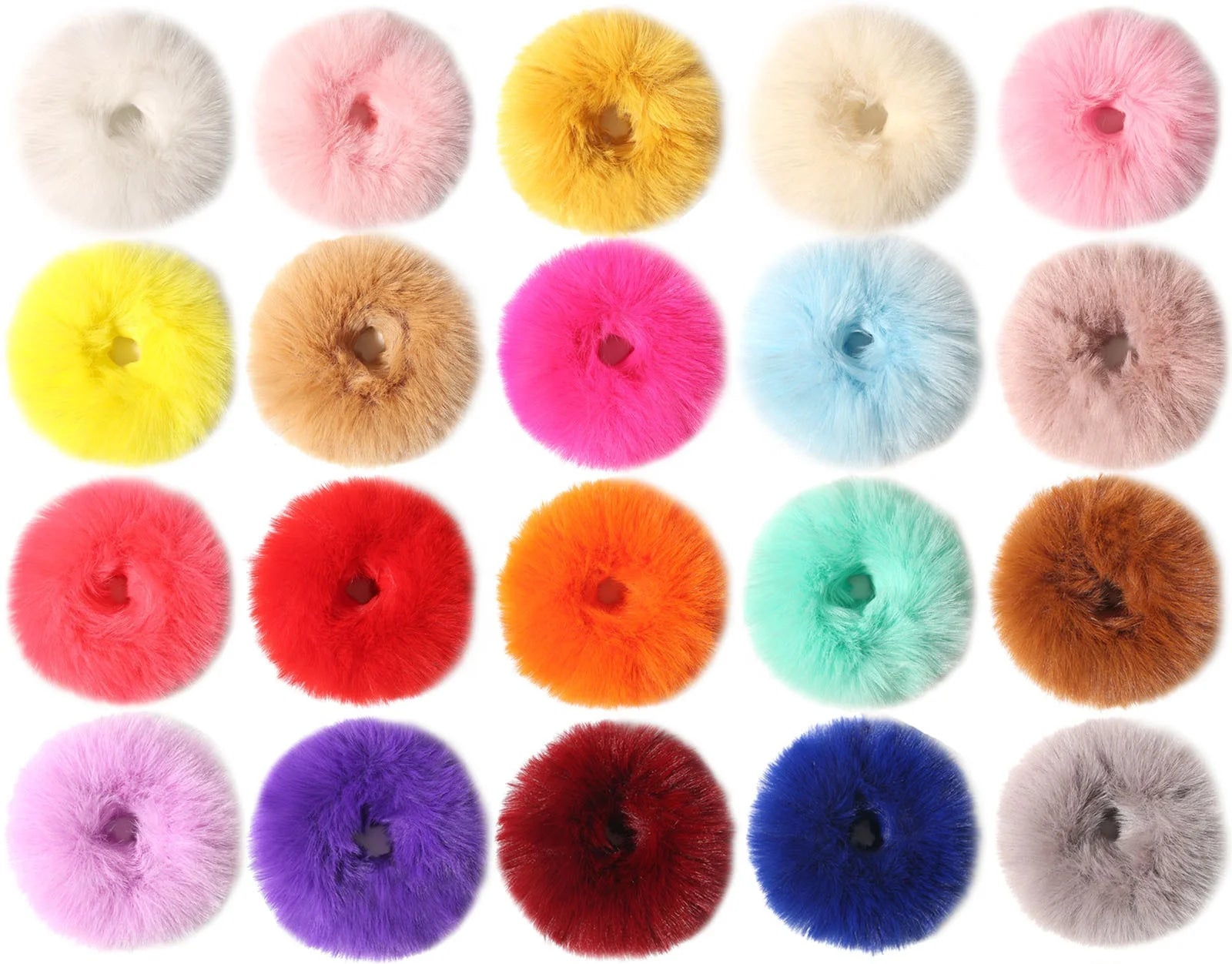 New Women Soft  Fabric Elastic Hair Band Cord Scrunchies Accessories Hair Ties Winter Fur Plush Scrunchies for Women