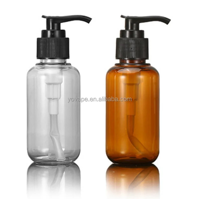 Luxury Unique Design 100ml 200ml 300ml 10 oz 10oz clear Plastic PET Pump Body Lotion Spray Transparent Amber Bottle for Shampoo