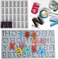 2 Sets Domino and Alphabet Silicone Molds Backward Letter Number Epoxy Molds DIY Making Personalized Jewelry Key Chain