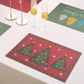 Christmas PVC Synthetic Leather Table Mat Waterproof Anti-Slip Insulation Home Hotel Western Food Decor Woven Square Kitchen