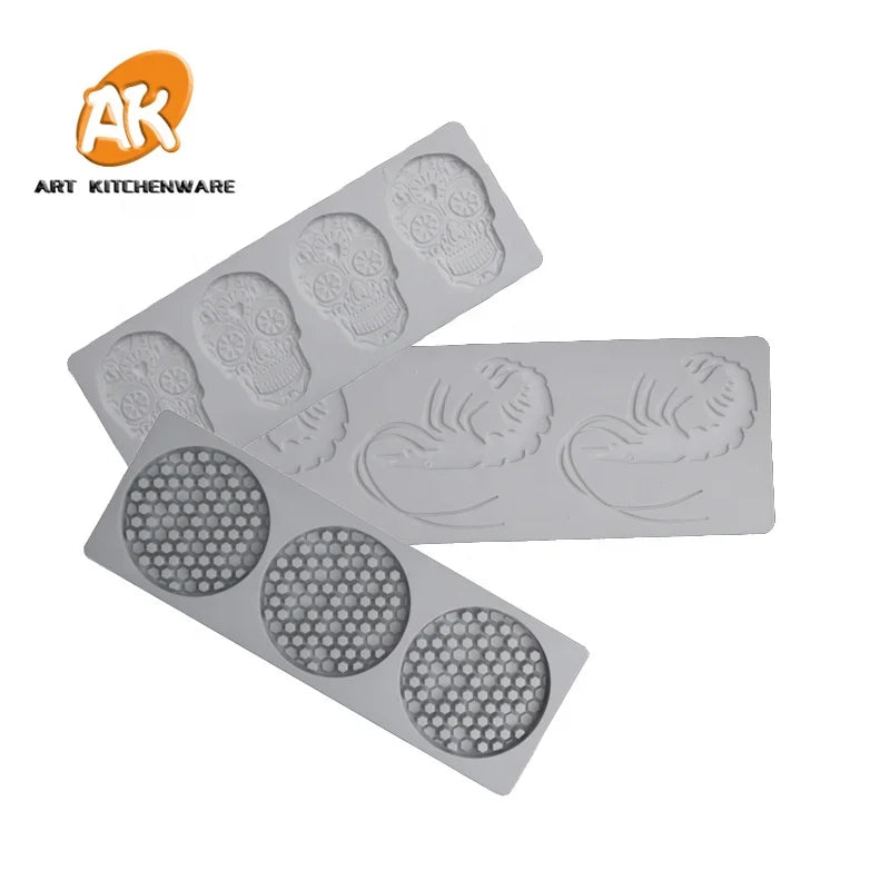 AK 3 Types Silicone Pad Sugarcraft Molds Silicone Fondant Moulds Pastry Lace Mat Kitchen Bakeware Cake Decorating Tools