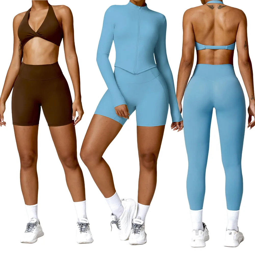 Wholesale High Waist Workout Cloth Pants GYM Yoga Fitness Wear Sport Sets Yoga Leggings Short for WOmen