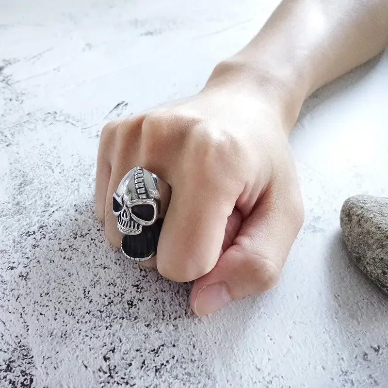 Vintage Stainless Steel Skeleton Gothic Biker Punk Bottle Opener Scar Jaw Male Alliance Multi Function Skull Rings for Men
