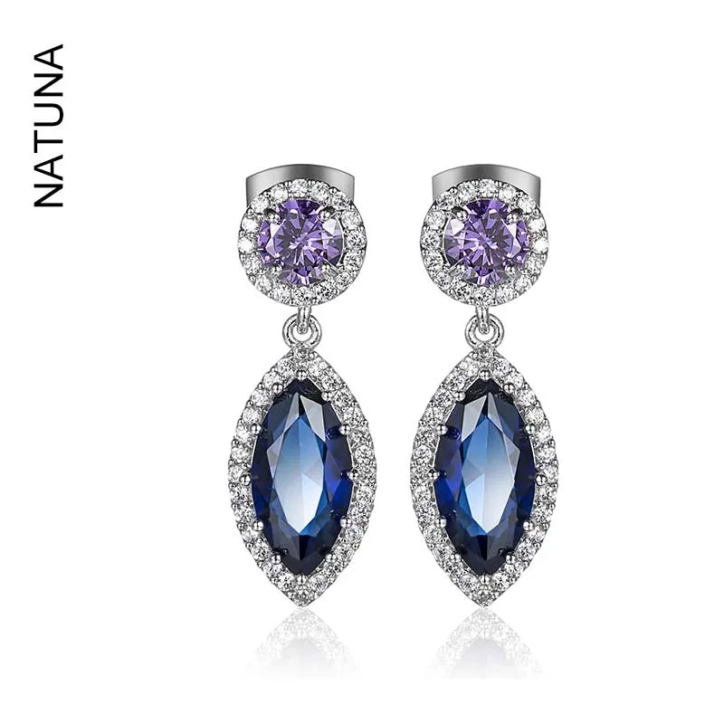 Natuna Wholesale Jewelry Brass Luxury Cz Earrings Good Quality Zircon Earring Dainty Earrings for Women