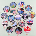 Hot Sale 7.5cm Different Natural Landscape Pattern Iron-On Embroidered Handmade Nonwoven Felt Round Patches Badge