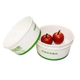 Microwaveable Biodegradable White Paper Bowl Custom Kraft Ramen Paper Bowl with Lids