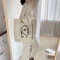 Factory Custom Printed Organic Cotton Canvas Tote Bag Reusable Shopping Shoulder Bag With Outside Pocket