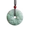 Natural Green Jade Donut Disc Gemstone Pendants Healing Chakra Polished Stone Coin Circle Bead Charms for Jewelry Craft Making