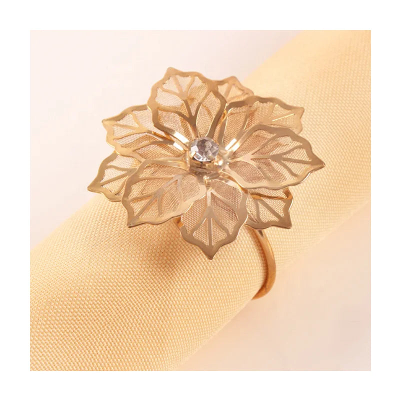 Direct Supply Copper Napkin Rings Elegant Flower Buckle Design