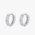 Ailmay 100% 925 Sterling Silver Charm Round & Square Geometric Design Clear Zircon Earrings for Women Minimalist Fine Jewelry