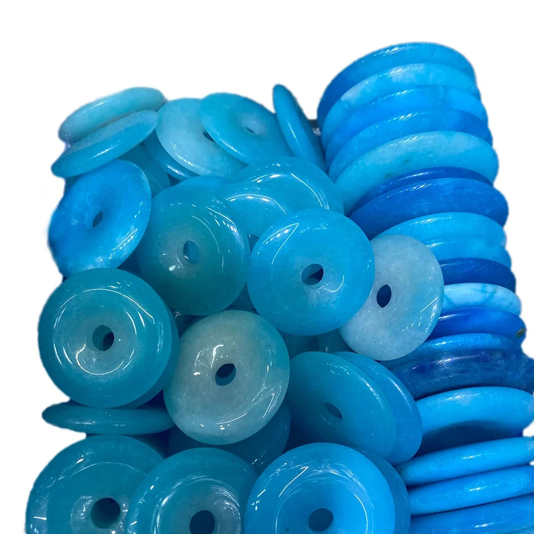 Natural Jade best  PreciousGemstones donut genuinegemstone blue jade beads jewelry