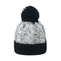Custom Logo Women Winter Knitted Hats Plush Lining Mohair Beanie Hat with Pompom