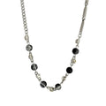 G.T Collar De Cadena Fashion Luxury Hip Hop Exquisite Black & White Natural Stone Beaded Necklace Stainless Steel Necklace