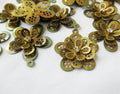 Flower Charm 25mm Assembled Brass Floral Findings Earring Charms
