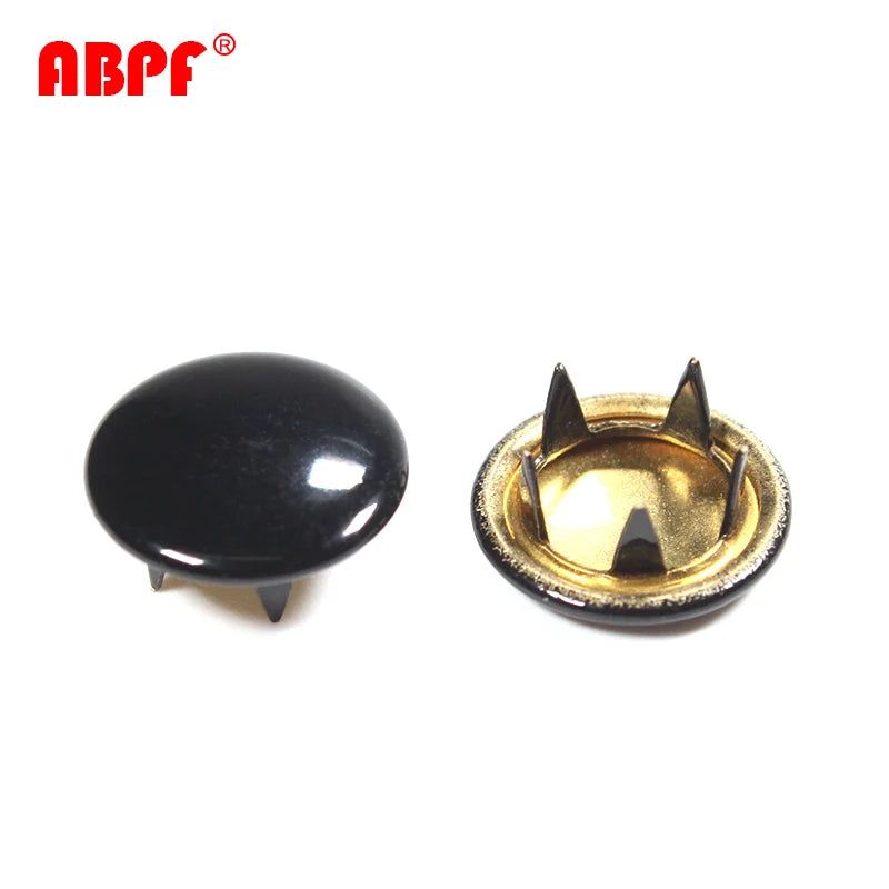 Factory Direct Custom Clothing Snap Fastener Black Paint Metal Prong Snap Button for Sportswear Outdoor Apparel Bags