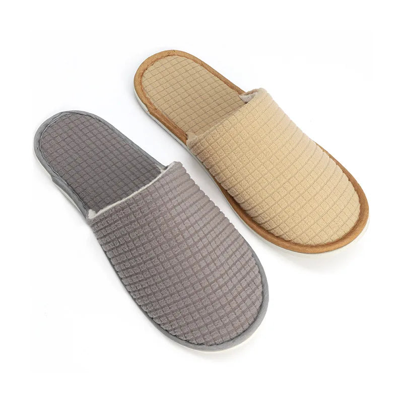 Factory Direct Sale Stock Ready to Ship Cheap Non-slip Polar Fleece Fabric Disposable Slipper Hotel Slippers for Travel Hotel