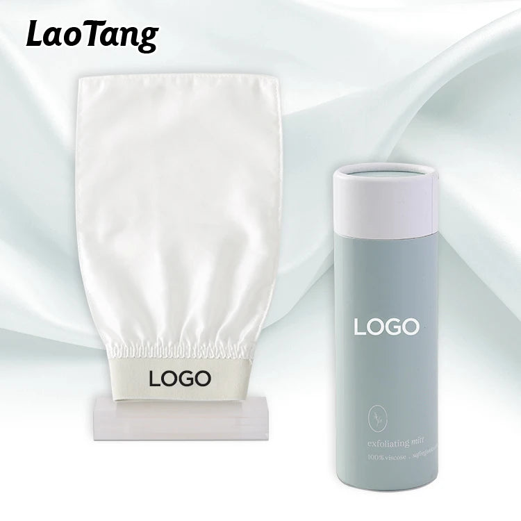 2025 New Arrival Custom Logo 100% Raw Silk Bath Exfoliating Glove Body Scrub Korean Mitt Skincare Exfoliator for Body Face