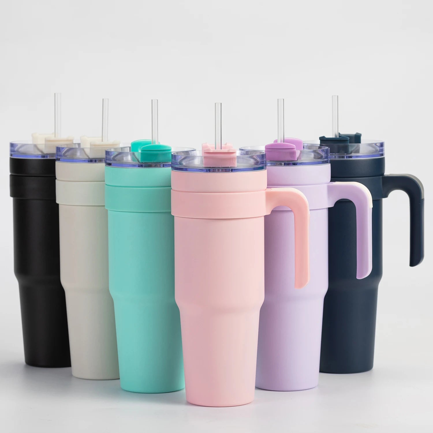 Custom Logo 40Oz Insulated Stainless Steel 40 Oz Glass Travel Mug Handle Car Tumbler Cup With Handle