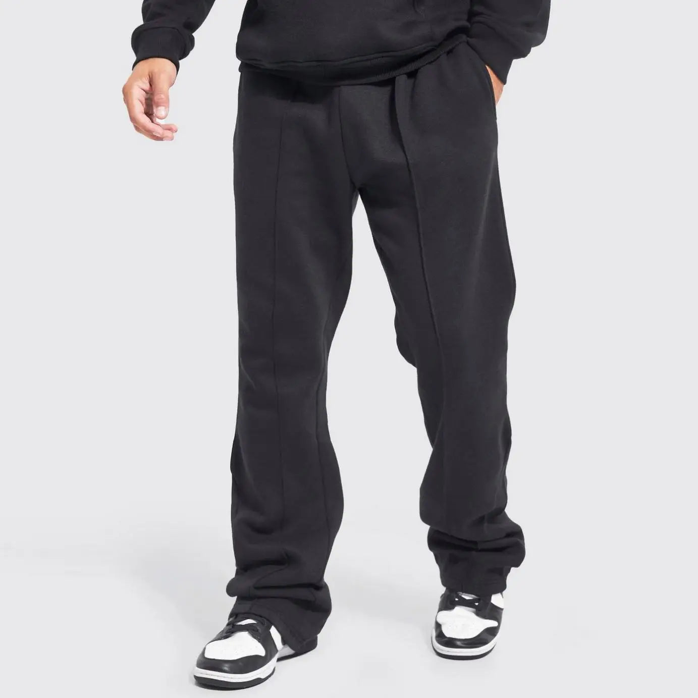 Custom Flare Sweatpants for Men Wholesale Outdoor Jogger Plain Elastic Waist Baggy Stacked Flare Pants