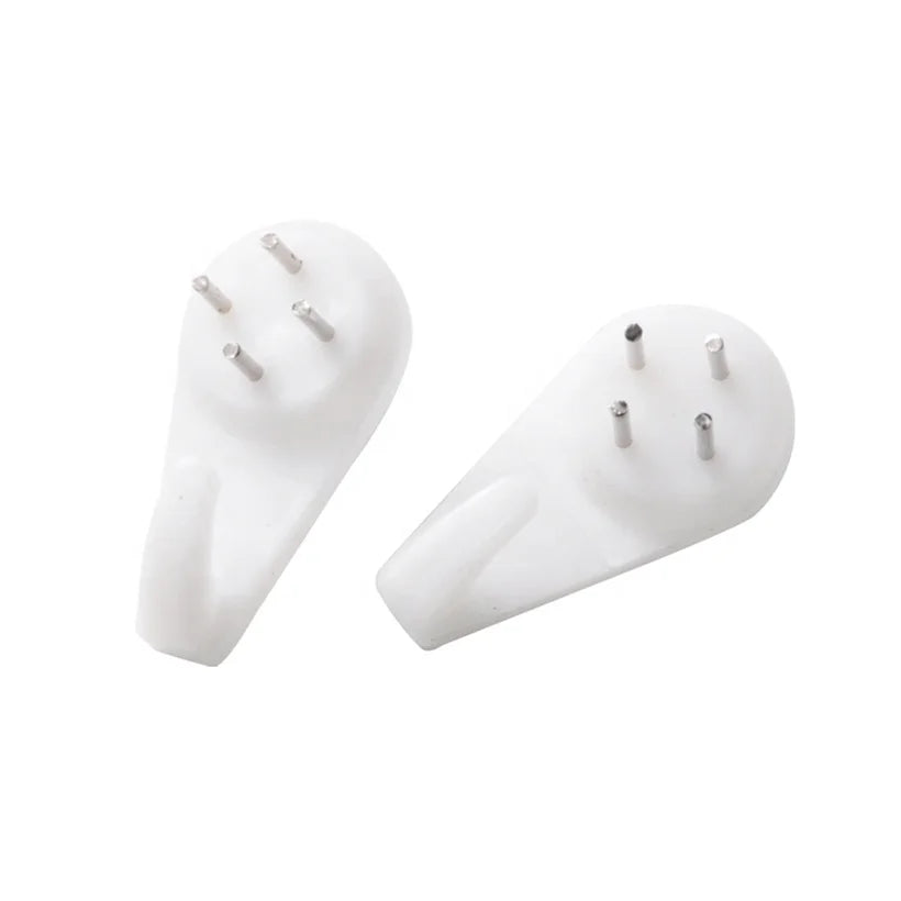 Hight Quality Wall Hooks Plastic Picture Frame Hanging Hard Wall Hanger Hook Plastic Invisible Nail Hook with Metal Pins