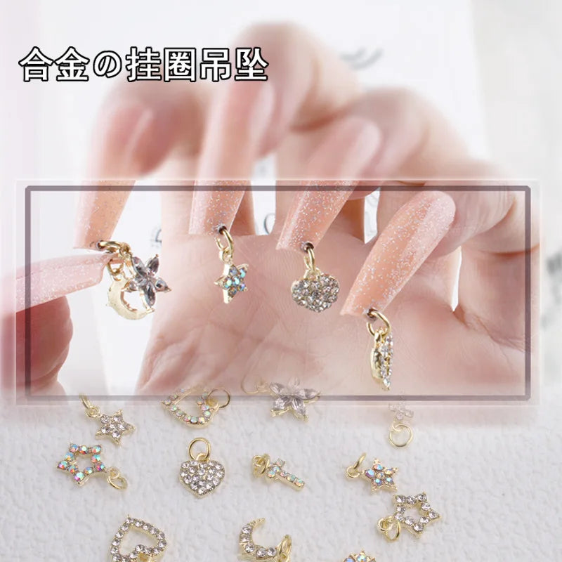3D Nail Art Alloy Kawaii Colorful Design Alloy Accessories Rhinestone Nail Charm