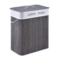 Home Sorter Bamboo Folding Laundry Basket Collapsible Hamper Storage Organizer for Dirty Clothes Efficient Closet Space