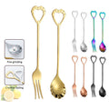 304 Creative Shell Shape Stainless Steel Flatware Fork Spoon Set Restaurant Silverware Dessert Spoon Fork Cutlery