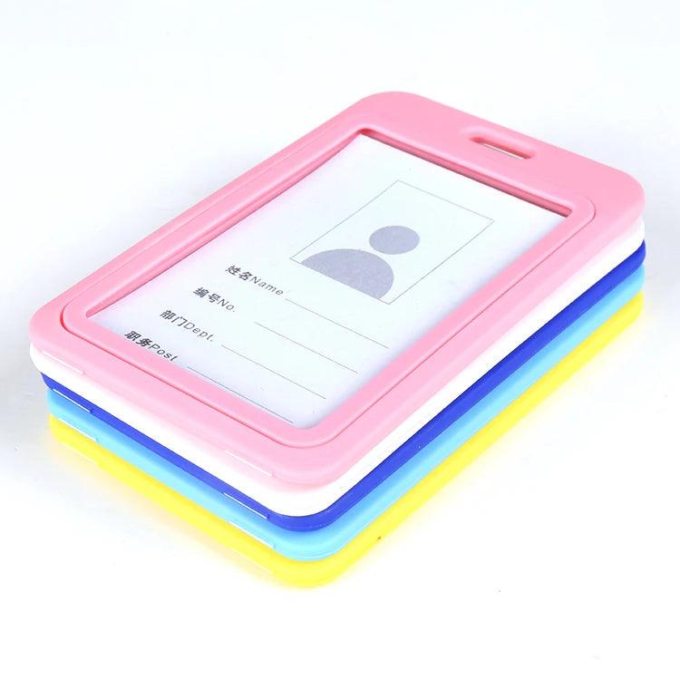 Candy Color Identity Badge Lanyard Plastic Work ID Neck Strap Card Bus Holders Work Card Bus Access Student Card Holder